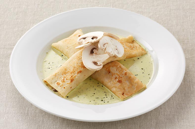 Fresh mushroom crepe