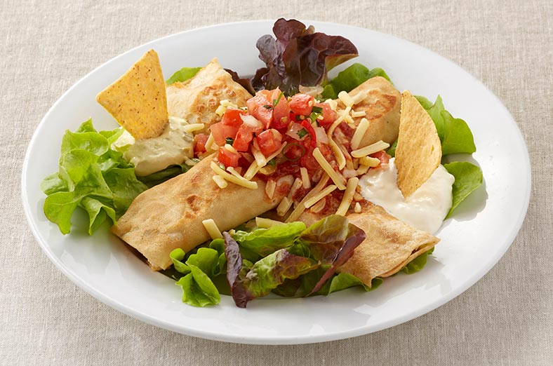 Mexican crepe, salad