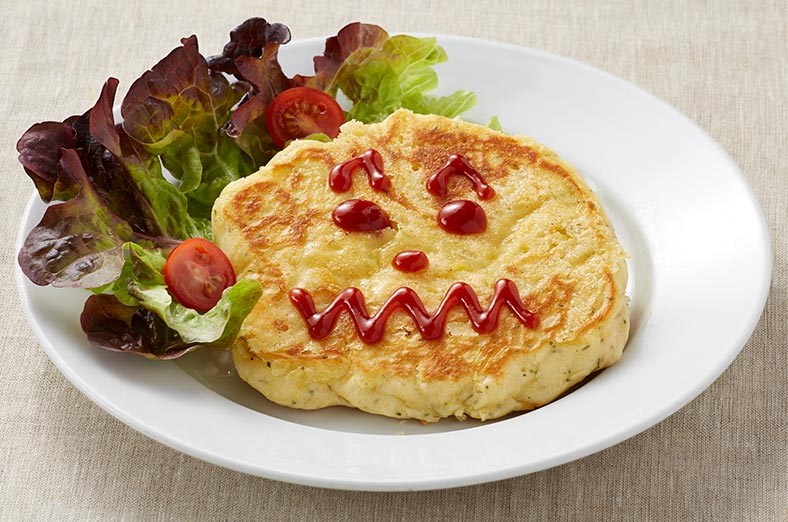 Potato pancake and salad